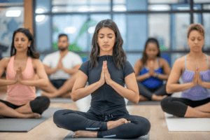 Hot yoga class in Abu Dhabi supporting lymphatic detox